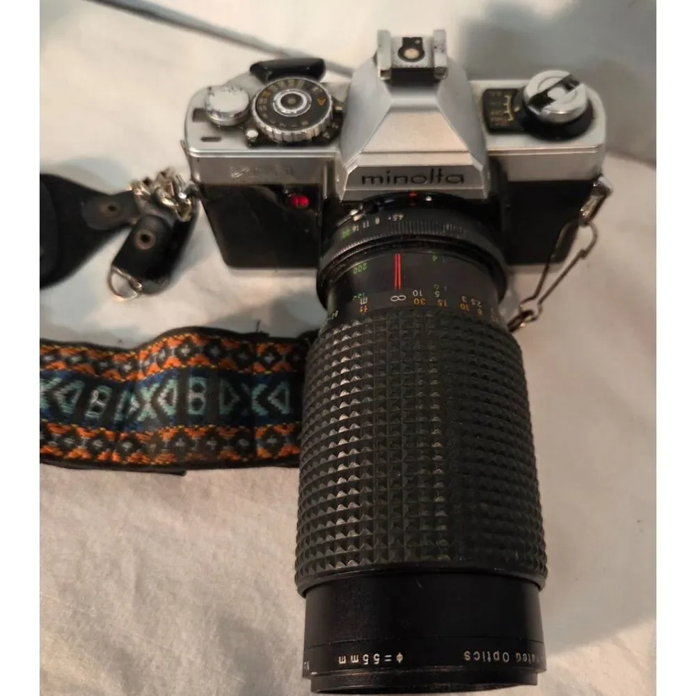 Minolta XG1 35mm Film Camera w Lens Lot Hanimex Rokkor Strap Case